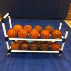 Power Dribble 20 Ball Cart Rack W/ Built-In Pump Promotions